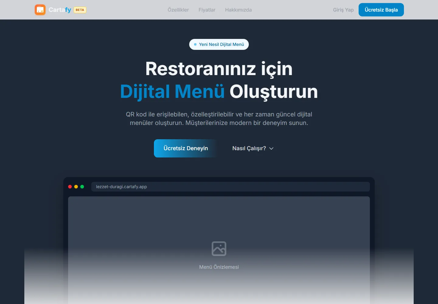Cartafy uygulama ekranı